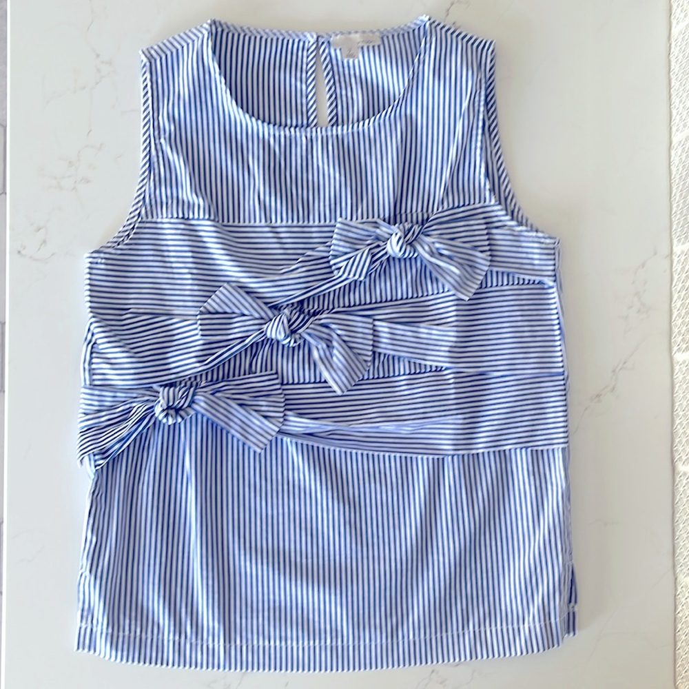 Blue Striped Sleeveless Top